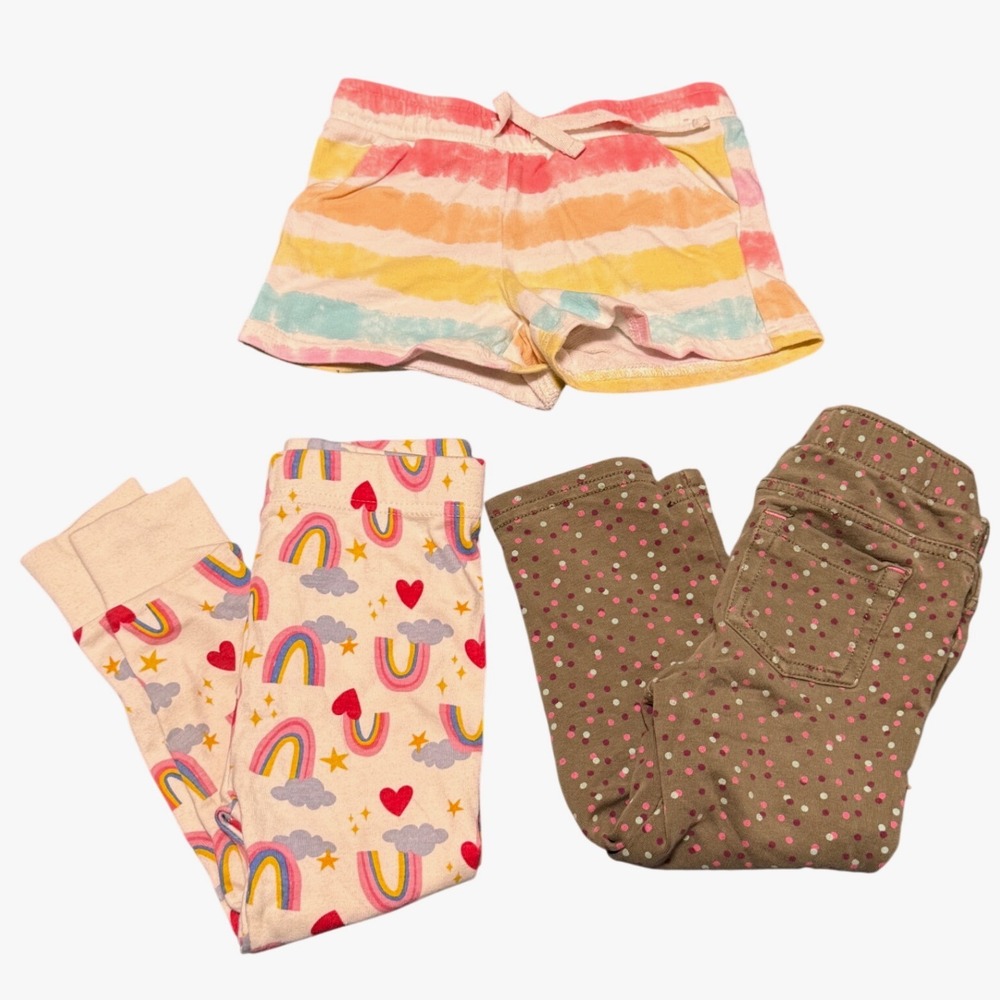 Carters Old Navy Circo Girls 2T Bottoms Bundle Shorts Pants 3pc lot
